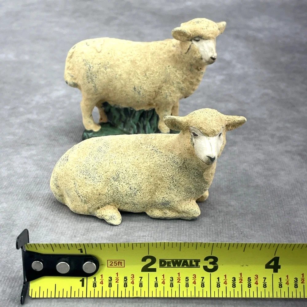 Vtg 70s Holland Mold Ceramic Nativity Animals Set Cow Donkey Sheep Hand Painted